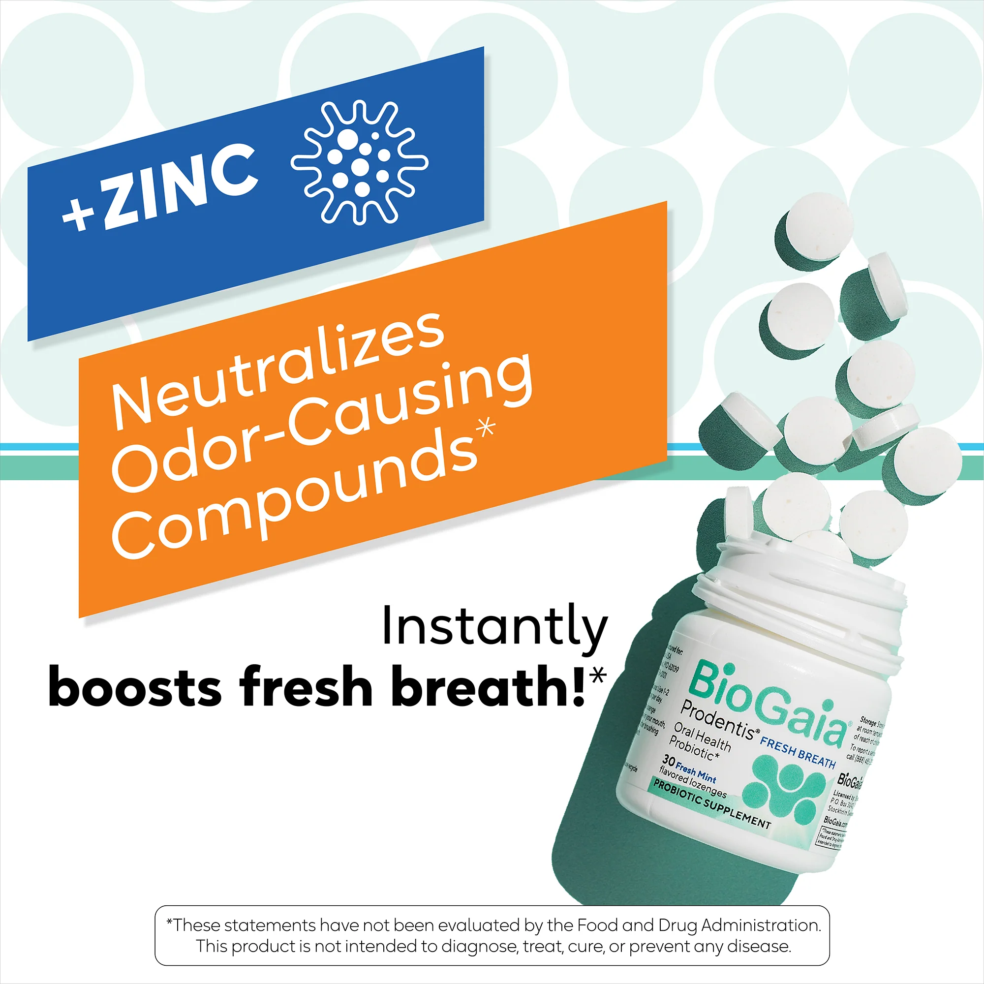 BioGaia Prodentis® Fresh Breath - Probiotic Lozenges w/ Zinc - Image 6